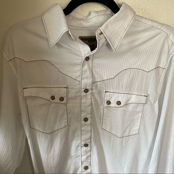 Wrangler Retro Dobby Longsleeve  Cowboy Western button Down Shirt - Picture 16 of 16